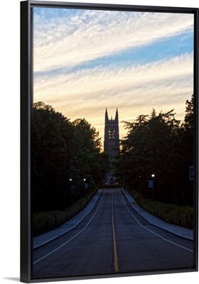 Steeple of Duke Chapel at Sunset, Durham, North Carolina