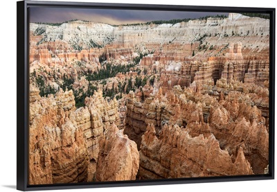 Striped hoodoos in the vast Bryce Canyon Amphitheater, Utah