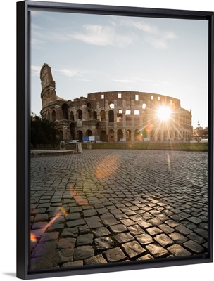 Sun Shining Through The Colosseum, Rome, Italy, Europe