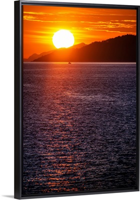 Sunset On Burrard Inlet, Vancouver, British Columbia, Canada