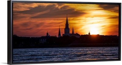 Sunset On St. Louis Cathedral In New Orleans, Louisiana