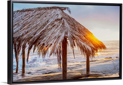 Sunset On Surf Shack At Windansea Beach, La Jolla, California