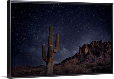 Superstition Mountains At Night, Phoenix, Arizona