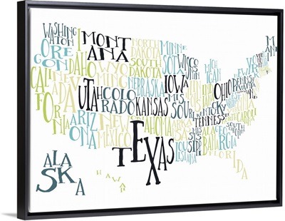 Tea Lime US Typography Map