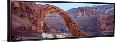 The Corona Arch overlooking Bootlegger Canyon in Arches National Park, Utah