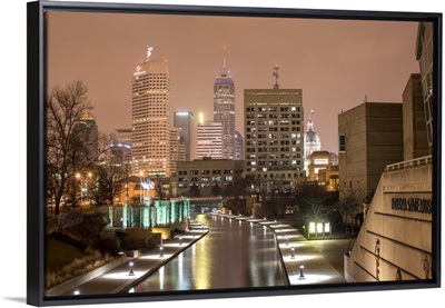 The Indianapolis Riverwalk at Night