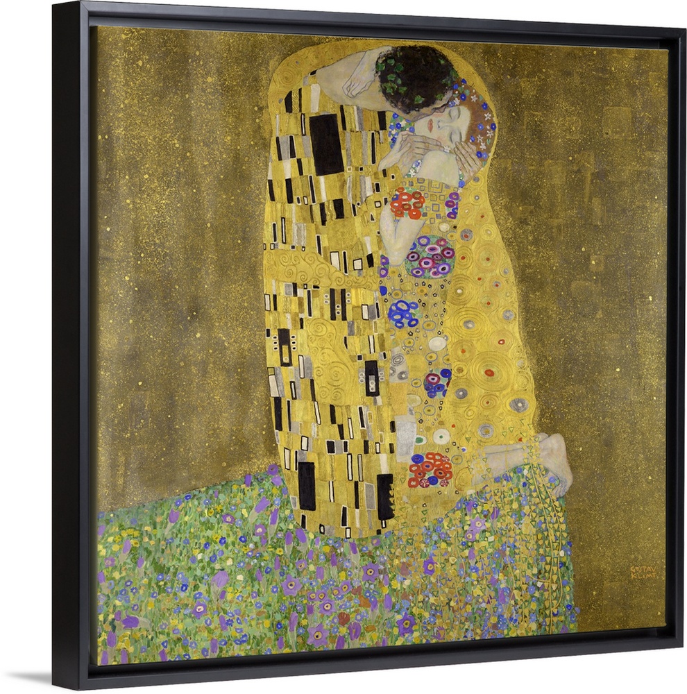 Gustav Klimt's The Kiss (1907 - 1908) famous painting.