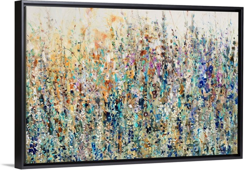 Thicket Wildflowers Canvas Art in Black Frame