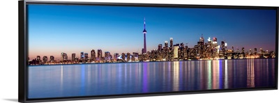 Toronto City Skyline with CN Tower, at Night