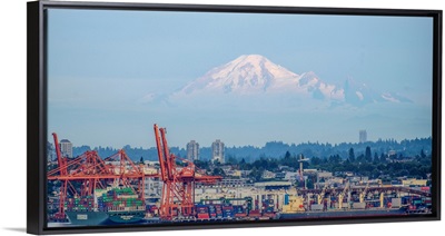 Vancouver Harbor With Mount Baker, Vancouver, British Columbia, Canada