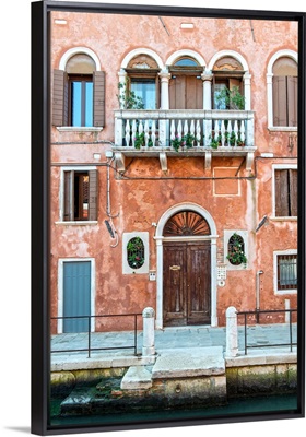 Venice Facade With Balcony, Venice, Italy, Europe