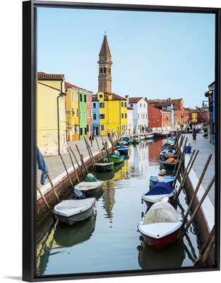 Vibrant Canal in the Venetian Lagoon, Burano, Venice, Italy, Europe