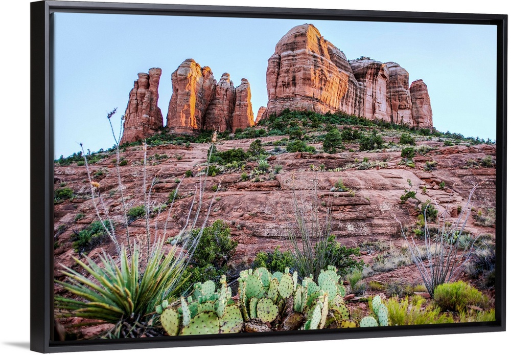 View of Cathedral Rock from Templeton Trail in Sedona, Arizona.