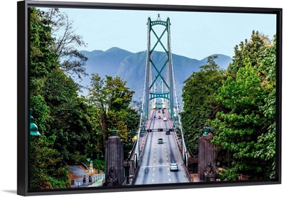 View Of Lions Gate Bridge From Stanley Park, Vancouver, British Columbia, Canada