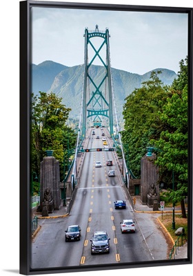 View Of Lions Gate Bridge From Stanley Park, Vancouver, British Columbia, Canada