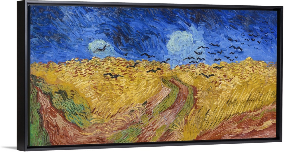 Vincent van Gogh's Wheatfield with Crows (1890) famous landscape painting.