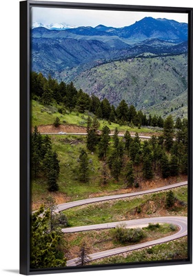 Winding Road under Colorado Mountains