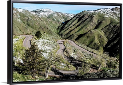 Winding Road under Colorado Mountains