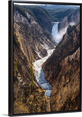 Winding Yellowstone River with Lower Falls, Yellowstone National Park
