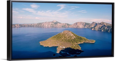 Wizard Island And Crater Lake Edge, Oregon