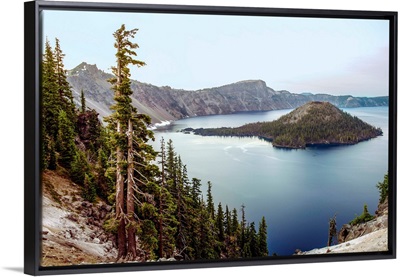 Wizard Island In Crater Lake, Oregon