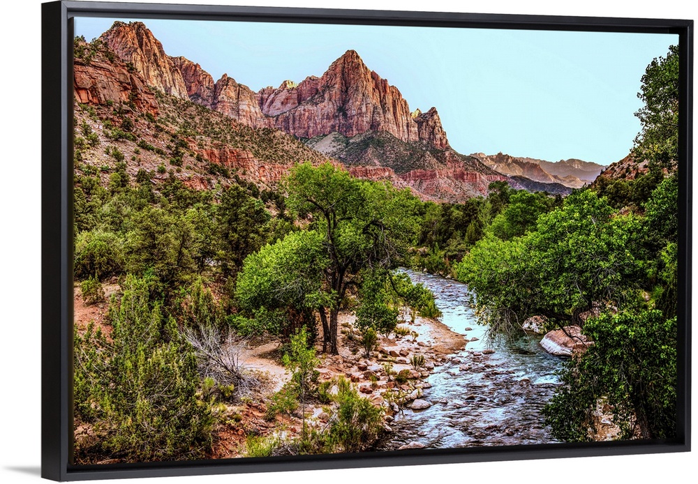 Landscape photograph of Zion National Park with the Virgin River.