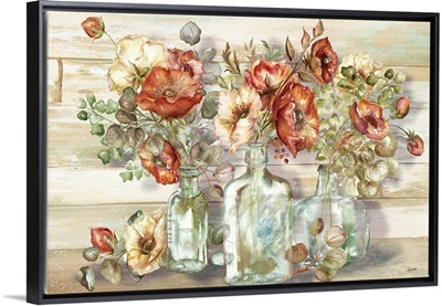 Spice Poppies And Eucalyptus In Bottles Landscape