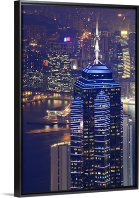 Central skyscrapers at night, Hong Kong, China, Asia