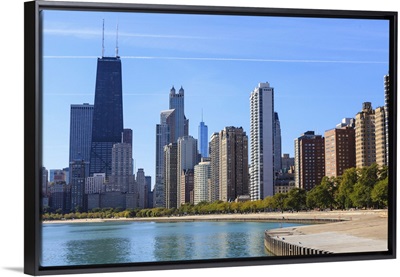 Chicago cityscape from North Avenue Beach, Chicago, Illinois
