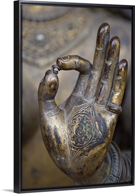 Close-up of the hand of Ganga, a river goddess statue, Patan, Kathmandu Valley, Nepal