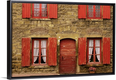 Detail of house, Beaujolais region, Rhone Alpes, France, Europe