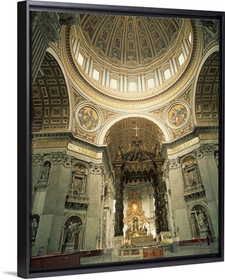 Interior of St.Peter's Basilica, The Vatican, Rome, Lazio, Italy, Europe