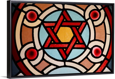 Stained glass window in Eldrige Street Synagogue, Manhattan, New York