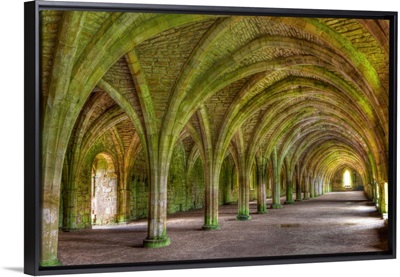 The Cellarium, Fountains Abbey, North Yorkshire, Yorkshire, England, UK