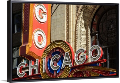 The Chicago Theater sign has become an iconic symbol of the city, Chicago, Illinois
