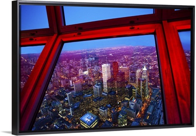 View of downtown Toronto skyline taken from CN Tower, Toronto, Ontario, Canada