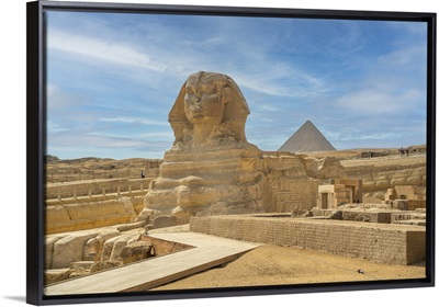 View Of The Sphinx At The Pyramids Of Giza On A Sunny Day, Giza, Cairo, Egypt, Africa