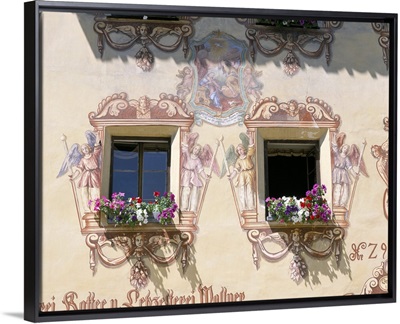 Window boxes and painted walls, St. Wolfgang, Austria