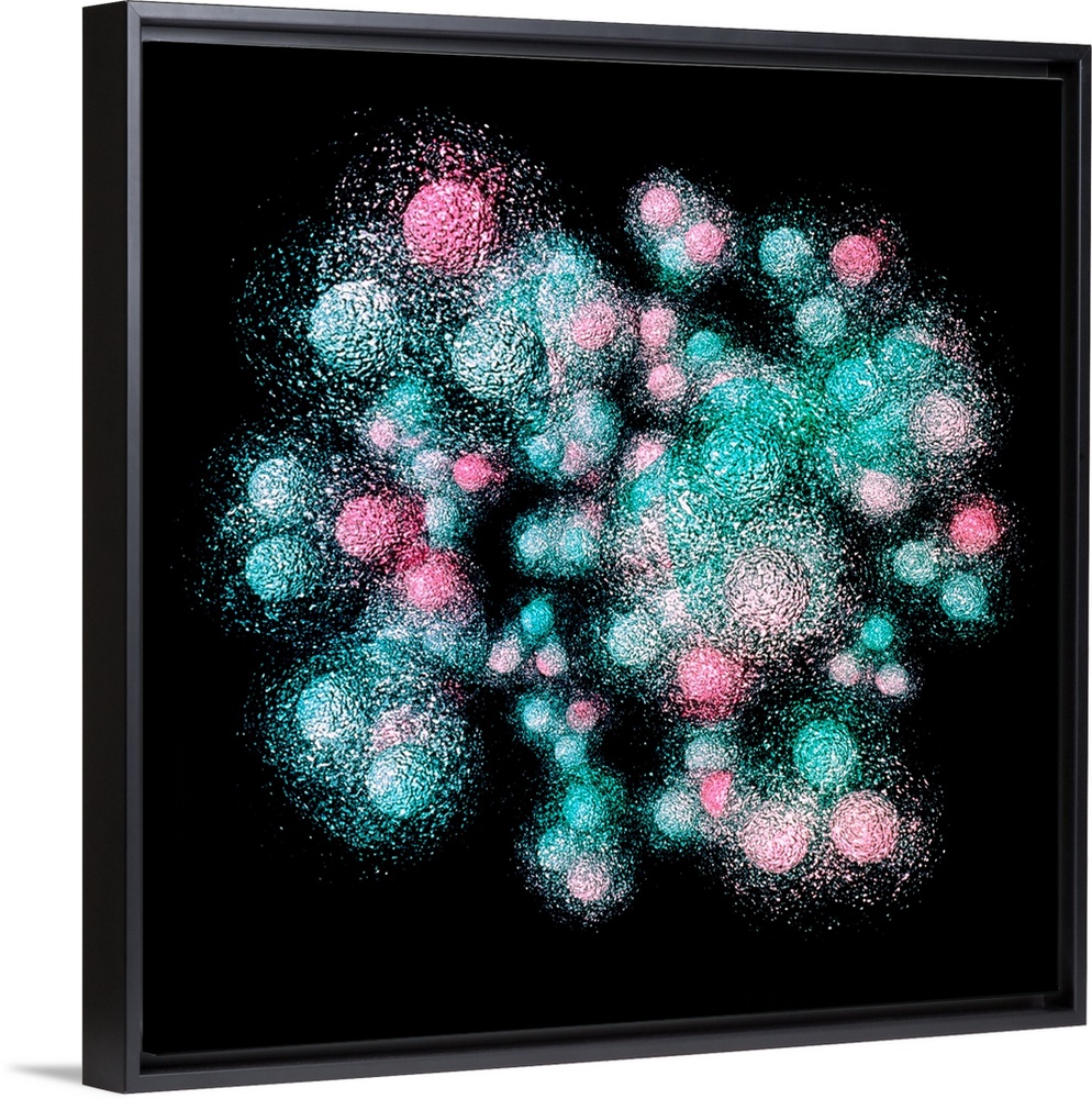 Quark structure of the silicon nucleus. Computer visualisation of the nucleus of a silicon atom. The most common isotope, ...