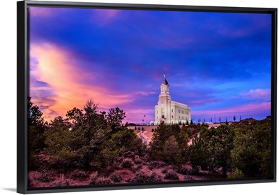 Cedar City Utah Temple, Vibrant Sunrise, Cedar City, Utah