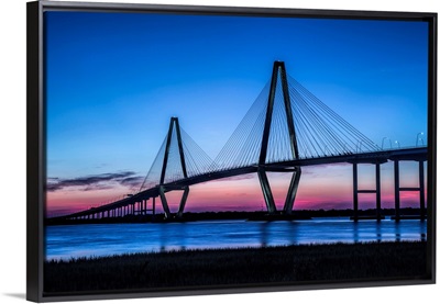 Arthur Ravenel Jr. Bridge crossing the Cooper River at twilight