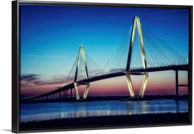 Arthur Ravenel Jr. Bridge crossing the Cooper River at twilight