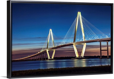 Arthur Ravenel Jr. Bridge crossing the Cooper River at twilight