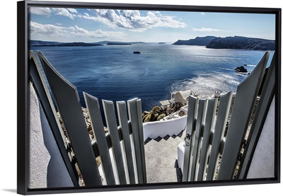 Beautiful view of the Aegean Sea from Oia, Santorini, Greece