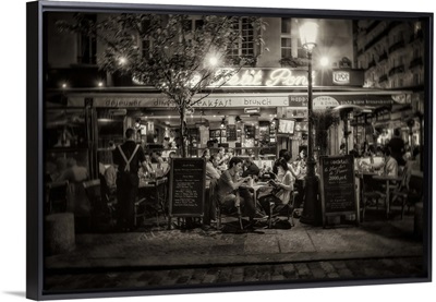Paris cafe at night