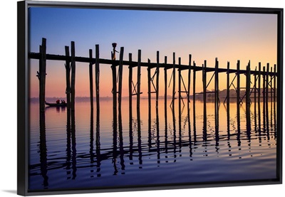 People walking on the Ubein Bridge in Mandalay, Myanmar