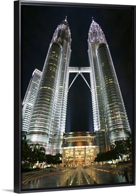 Petronas Towers after dark, Kuala Lumpur, Malaysia