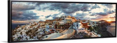 Sunrise at Oia, on the island of Santorini, Greece