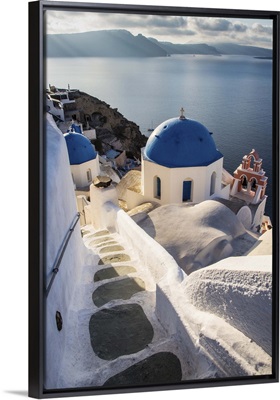 The blue churches of Oia Santorini, Greece