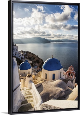The blue churches of Oia Santorini, Greece